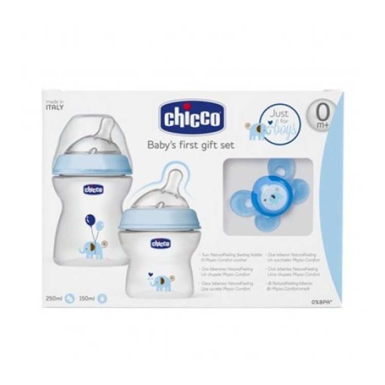 Chicco Set Natural Feeling Boy Biberon e Succhietto