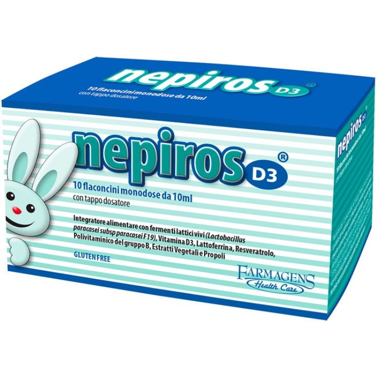 Nepiros D3 Integratore Fermenti Lattici Vitamina D3 Lattoferrina 10 Flaconcini