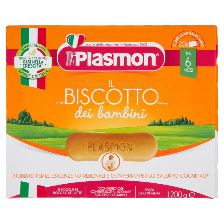 Plasmon Biscotto per Bambini con Calcio Ferro e Vitamine, 1200g