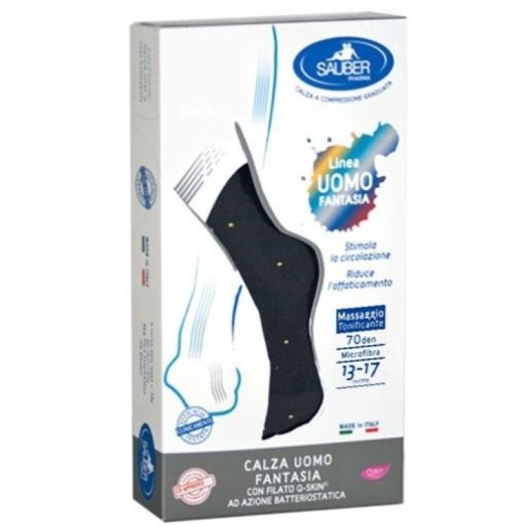 Desa Pharma Calze Uomo Filo di Scozia 70 Denari Blu Piccola