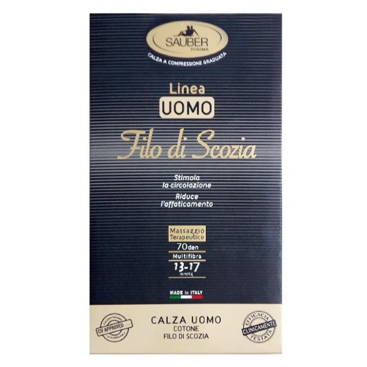Desa Pharma Sauber Calza Uomo Filo Scozia 70 Nero Grande