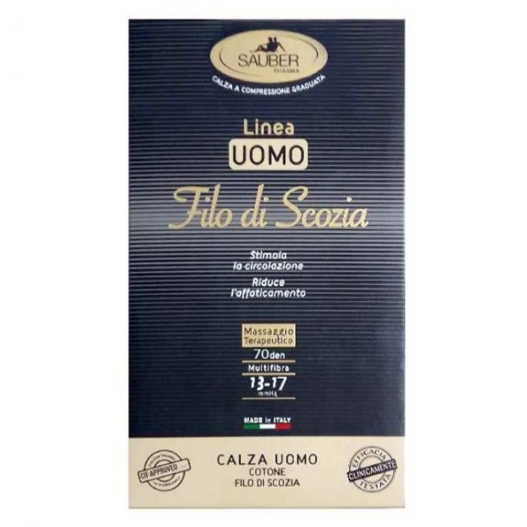 Sauber Calza Uomo Filo Scozia Blu Grande