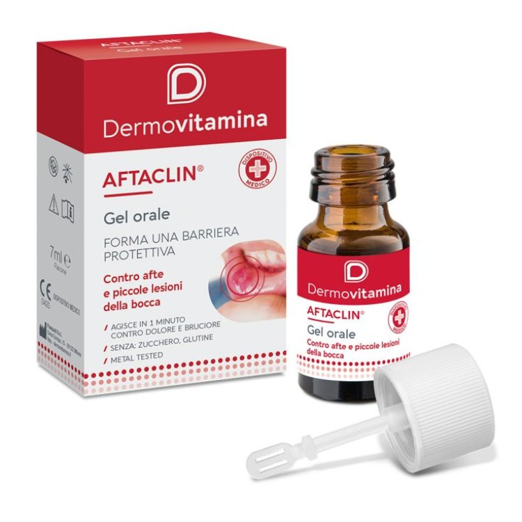 Dermovitamina Aftaclin Gel Orale Afte e Lesioni Mucosa Dispositivo Medico 7ml