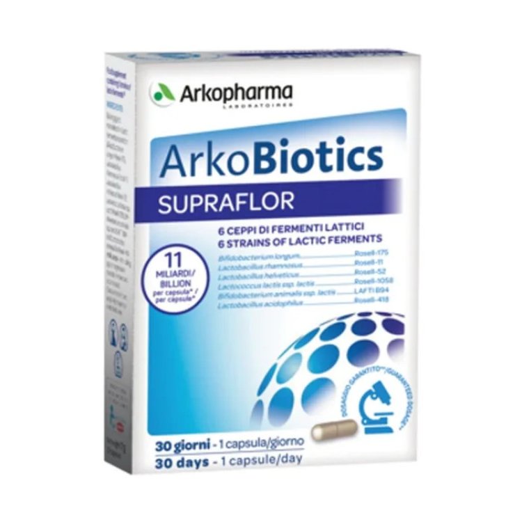 Arkofarm Arkobiotics Supraflor Integratore Fermenti Lattici 6 Ceppi 30 Capsule