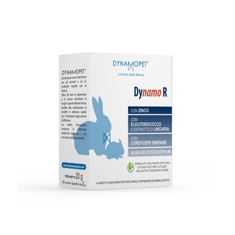 Dynamopet Dynamo R Alimento Complementare per Conigli e Animali Esotici, 20 Bustine Dynamopet Dynamo R Alimento Complementare per Conigli e Animali Esotici, 20 Bustine