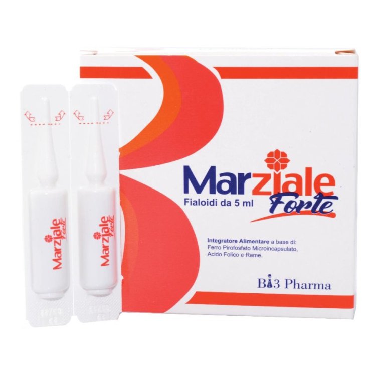 Bi3 pharma Marziale Forte Integratore Ferro e Acido Folico 20 Fialoidi 5ml Bi3 pharma Marziale Forte Integratore Ferro e Acido Folico 20 Fialoidi 5ml