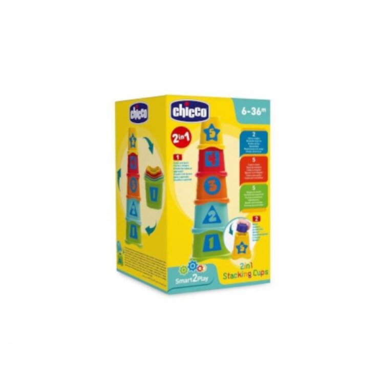 Chicco Gioco 2 in 1 Tazze Impilabili per Bambini