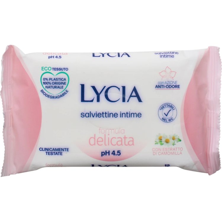 Lycia Salviettine Intime Lenitive pH 3.5 - 12 Pezzi Lycia Salviettine Intime Lenitive pH 3.5 - 12 Pezzi