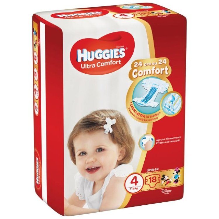 Huggies Ultra Comfort Pannolini Taglia 4 - 18 Pezzi