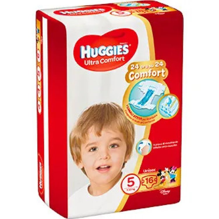 Huggies Ultra Comfort Pannolini Taglia 5, 16 Pezzi