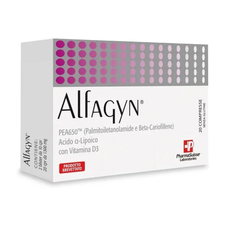 Pharmasuisse Laboratories Alfagyn Integratore Alimentare PEA650 Vitamina D3 20 Compresse Pharmasuisse Laboratories Alfagyn Integratore Alimentare PEA650 Vitamina D3 20 Compresse