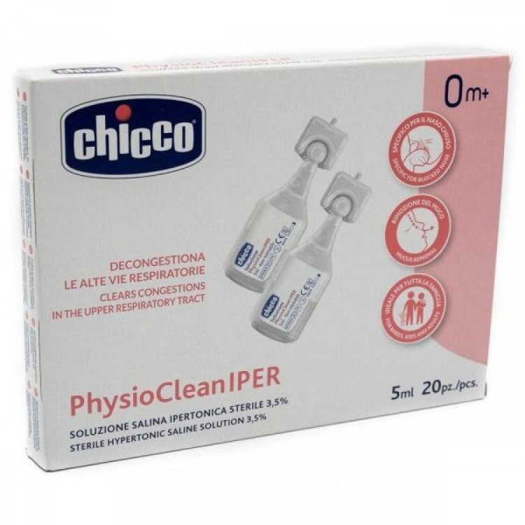 Chicco PhysioClean Soluzione Ipertonica Sterile Vie Respiratorie 20 Fiale 5ml
