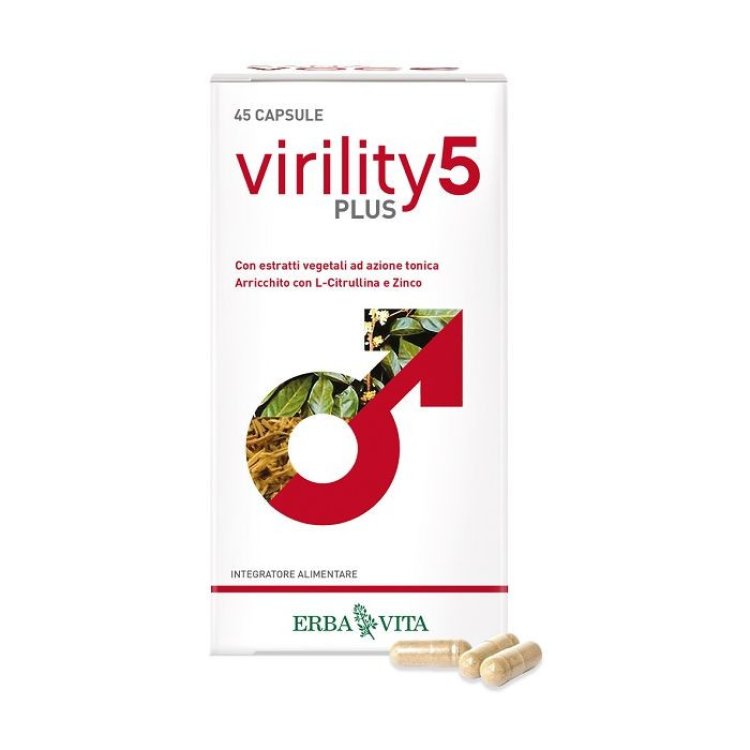 Erba Vita Virility 5 Plus Integratore Alimentare Tonico-Adattogeno 45 Capsule
