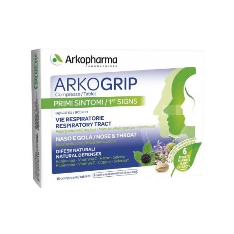 Arkopharma Arkogrip Integratore per Raffreddore e Vie Respiratorie 15 Compresse Arkopharma Arkogrip Integratore per Raffreddore e Vie Respiratorie 15 Compresse