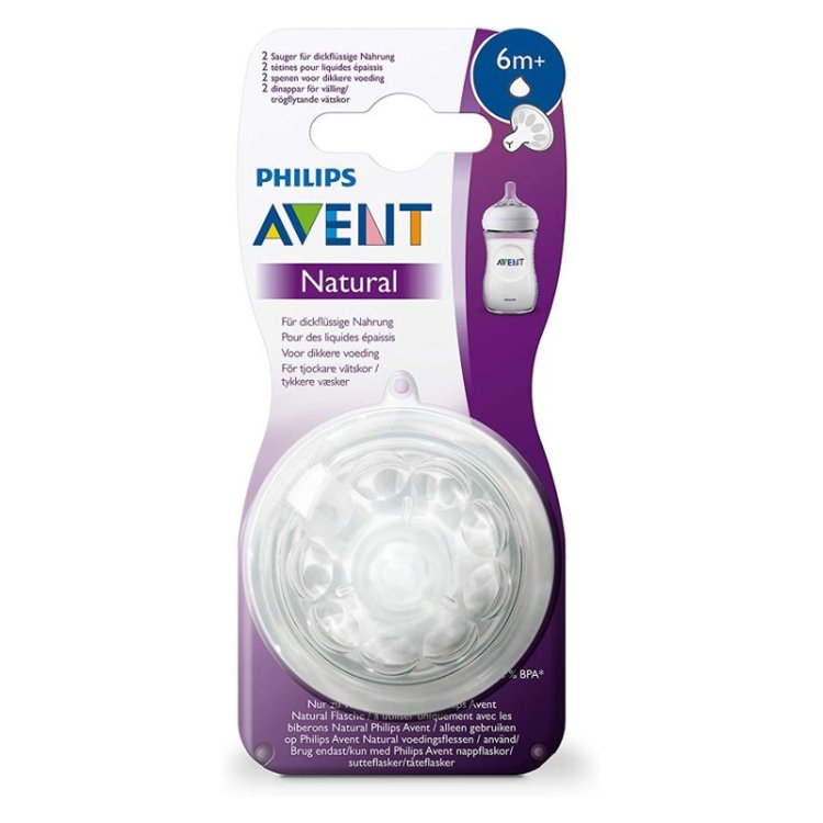 Avent Natural 2 Tettarelle per Liquidi Densi Fessura Y
