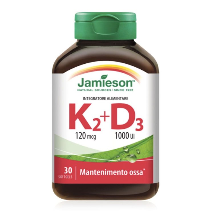 Jamieson Vitamina K2 D3 Integratore Alimentare Salute Ossa 30 Perle