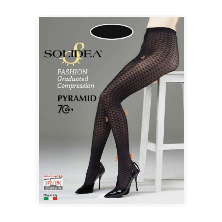 Solidea Pyramid 70 Collant Fantasia Nero Taglia 2/M, Compressione 12/15 mmHg