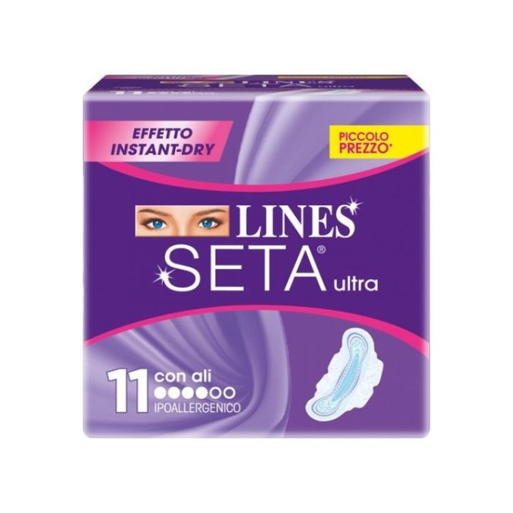 Lines Seta Ultra Assorbenti con Ali Ipoallergenici Asciutto Pulito 11 Pezzi