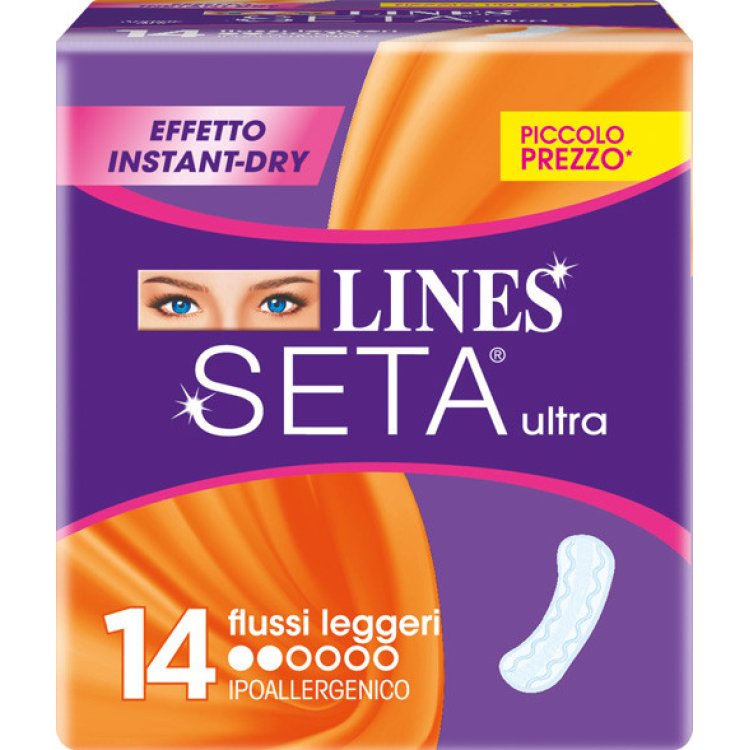 Lines Seta Ultra Assorbenti Ipoallergenici Flussi Leggeri Antiodore 14 Pezzi