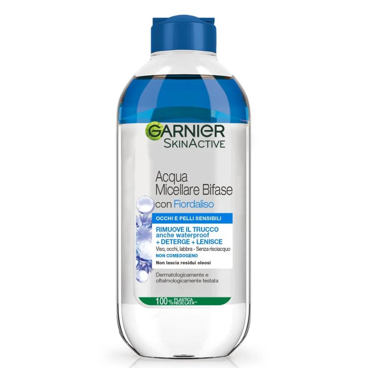 Garnier Acqua Micellare Bifase Fiordaliso 400ml per Occhi e Pelli Sensibili Garnier Acqua Micellare Bifase Fiordaliso 400ml per Occhi e Pelli Sensibili
