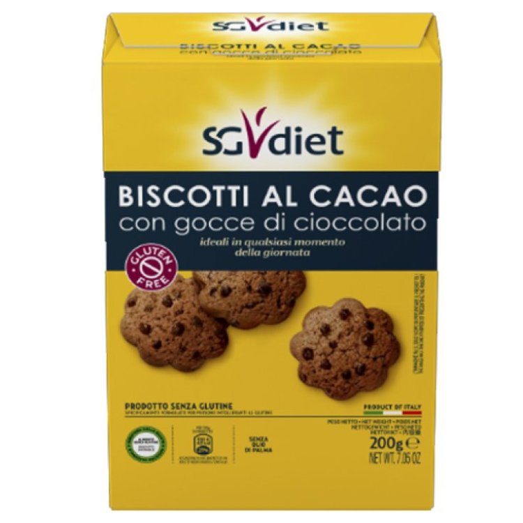 SG Diet Biscotti Cacao con Gocce di Cioccolato Senza Glutine 200g