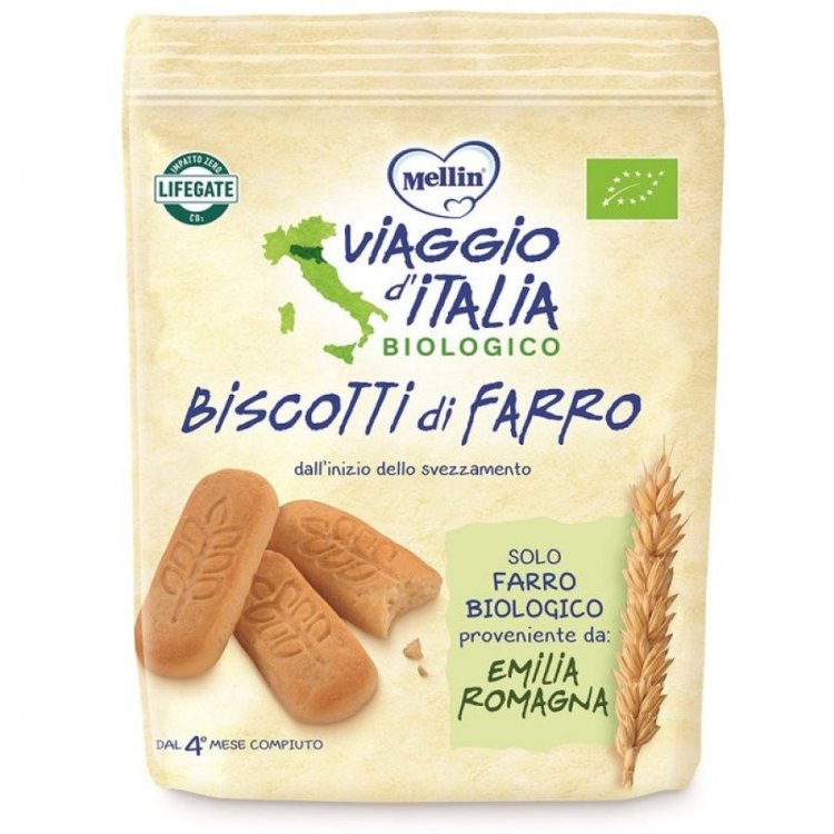 Mellin Viaggio Italia Biscotto Bio Farro per Bambini 150g