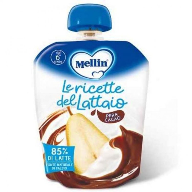 Mellin Pouch Merenda Latte Pera Cacao da 6 Mesi 85g