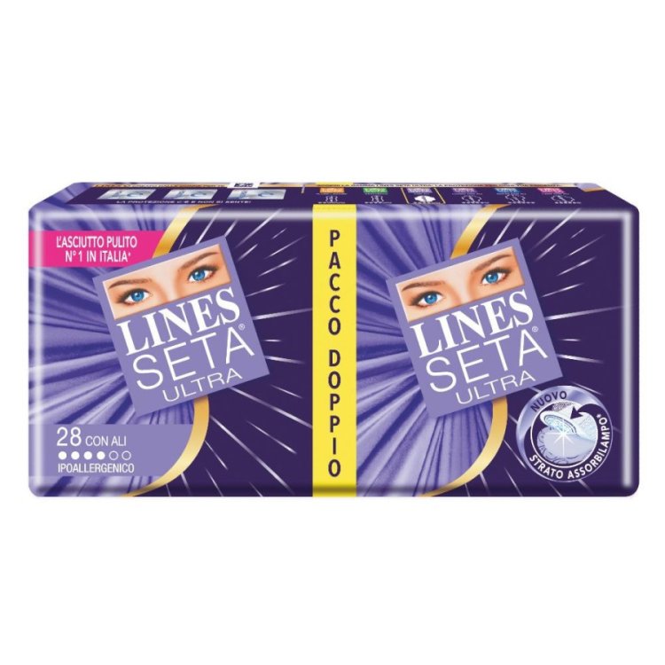 Lines Seta Ultra con Ali Assorbenti igienici 28 Pezzi