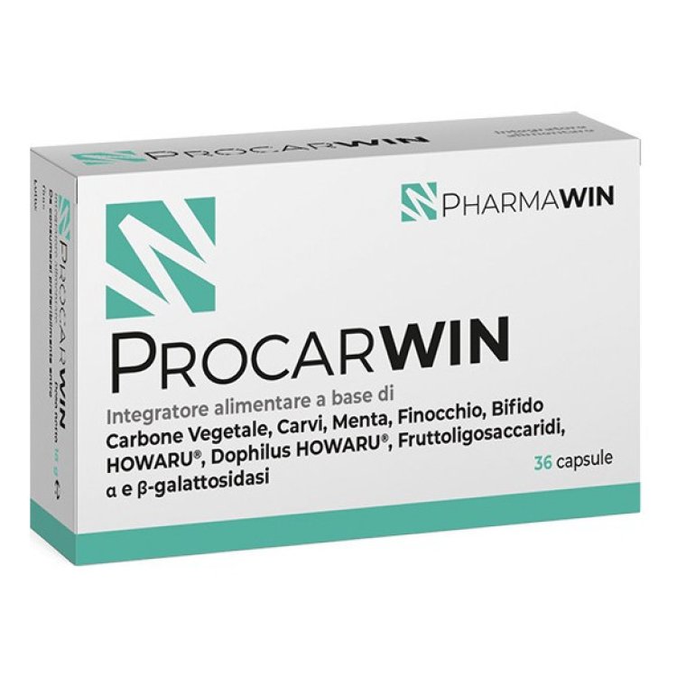 Pharmawin Procarwin Integratore Digestivo Carbone Vegetale e Probiotici 36 Capsule