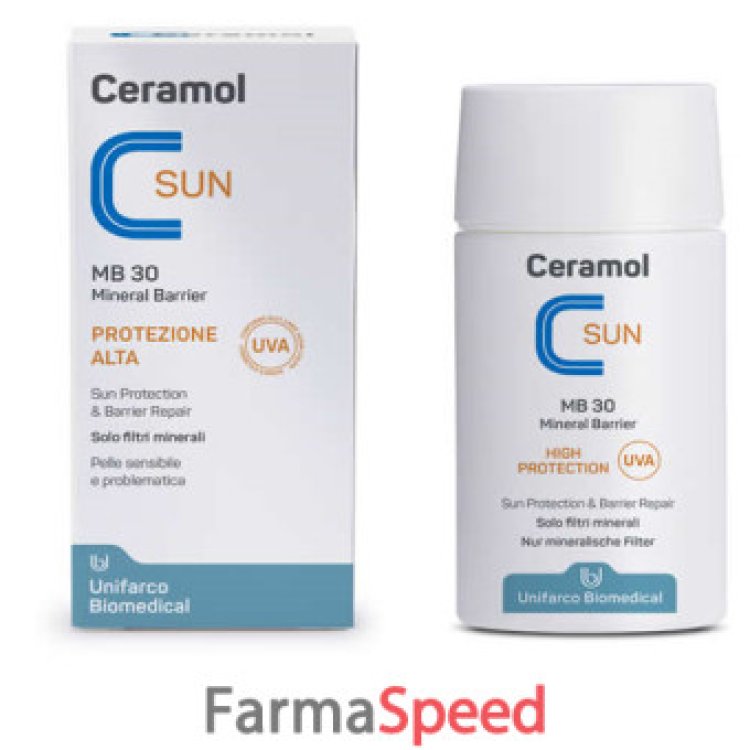 Ceramol Sun Mineral Barrier 30 Fluido Solare SPF30 Alta Protezione 50ml