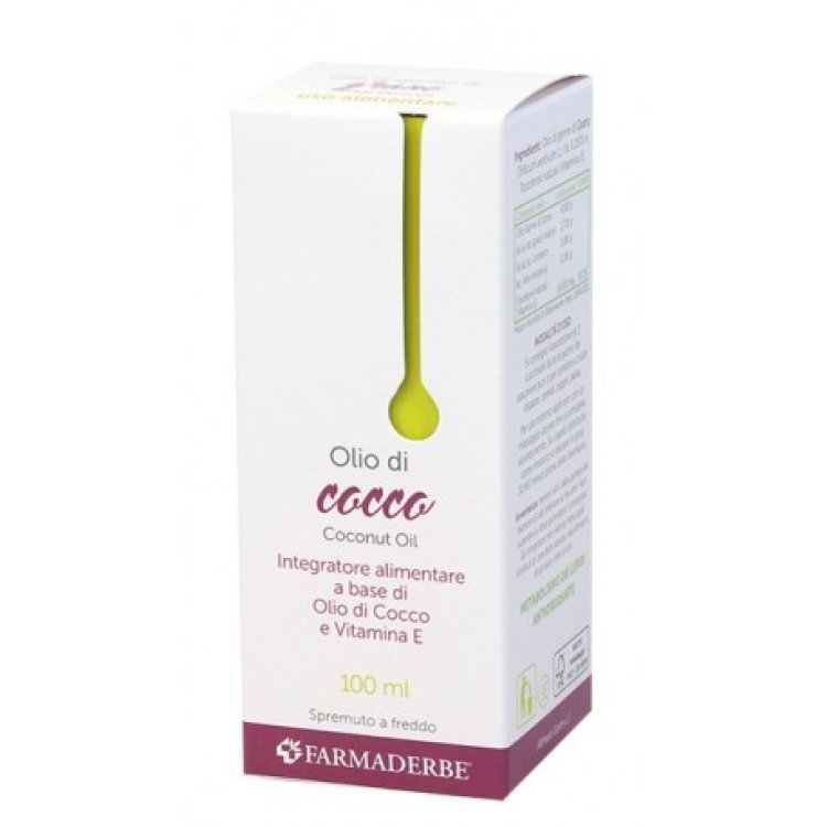 Farmaderbe Olio di Cocco Integratore Alimentare con Vitamina E 100ml