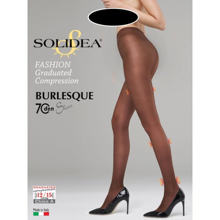 Solidea Burlesque 70 Sheer Collant Nero Taglia XL