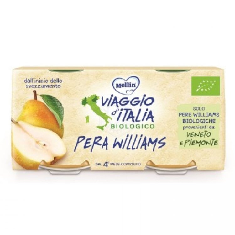 Mellin Viaggio Italia Omogeneizzato Biologico Pera Williams 2x100g
