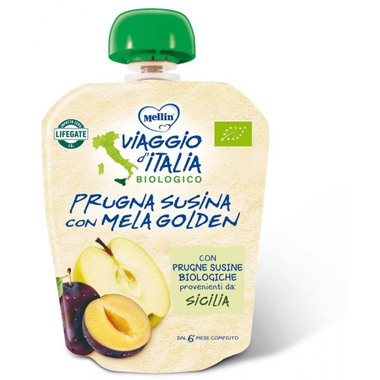 Nutricia Viaggio D'Italia Pouch Bio Mela e Prugna Merenda 90 g Nutricia Viaggio D'Italia Pouch Bio Mela e Prugna Merenda 90 g