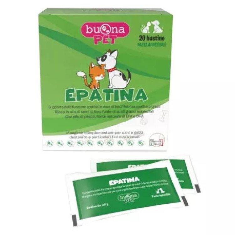 Buona Pet Epatina Mangime Supporto Fegato Cani e Gatti - 20 Bustine Buona Pet Epatina Mangime Supporto Fegato Cani e Gatti - 20 Bustine