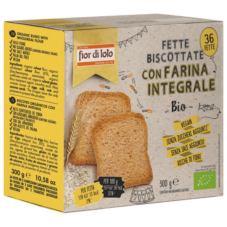 Fior di Loto Fette Biscottate Integrali di Frumento 300g