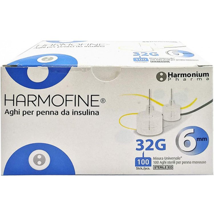 Harmofine Ago Penna Insulina Gauge 32G 6mm 100 Pezzi Harmofine Ago Penna Insulina Gauge 32G 6mm 100 Pezzi