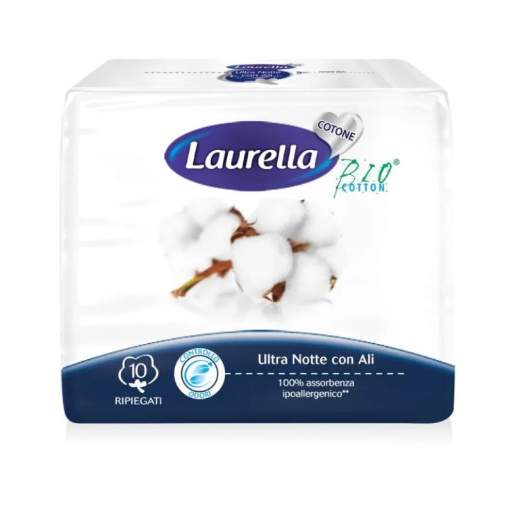 Laurella Assorbenti Cotone Ultra Notte Con Ali 10 Pezzi