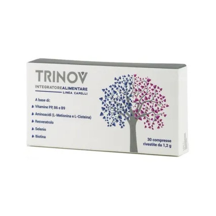 Trinov Integratore Capelli con D-biotina e Selenio 30 Compresse Senza Glutine Trinov Integratore Capelli con D-biotina e Selenio 30 Compresse Senza Glutine
