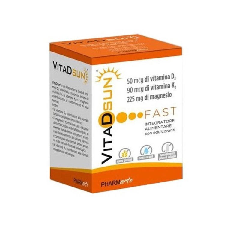 Pharmarte Vitadsun Fast Integratore Orosolubile per Ossa e Sistema Immunitario, 30 Stick