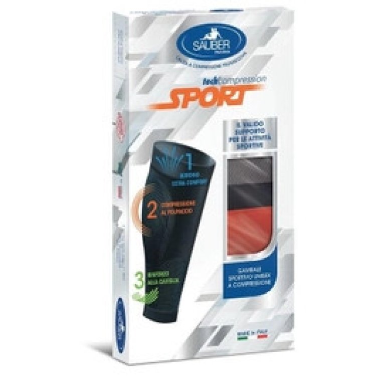 Sauber Gambale Sport Unisex Compressione Grigio Rosso XL