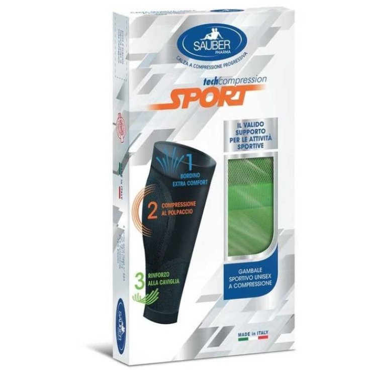 Sauber Gambale Sport Unisex Verde Fluo Taglia M a Compressione