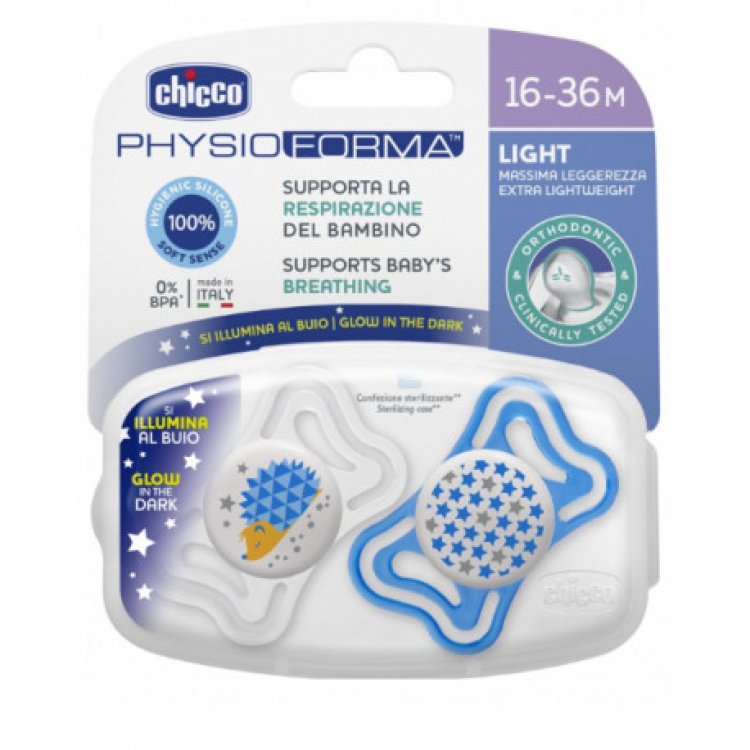 Chicco PhysioForma Light Succhietto Silicone 16-36 Mesi 2 Pezzi Chicco PhysioForma Light Succhietto Silicone 16-36 Mesi 2 Pezzi