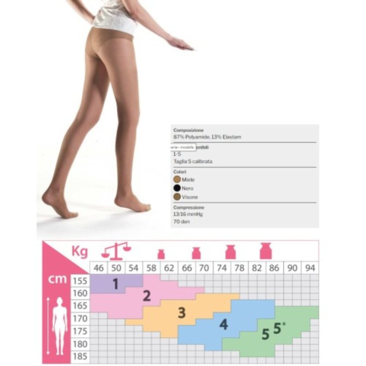 Kamila Cherie Collant Maglia Liscia Visone 3, 100 Den