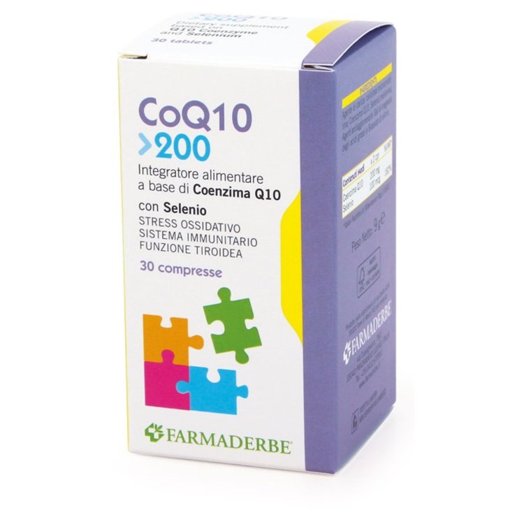 Farmaderbe CoQ10 200 Integratore Alimentare per Difese Immunitarie - 30 Compresse Farmaderbe CoQ10 200 Integratore Alimentare per Difese Immunitarie - 30 Compresse