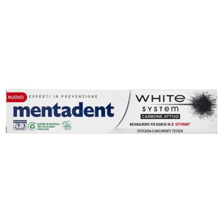 Mentadent White System Carbone Attivo Dentifricio Sbiancante 75 ml