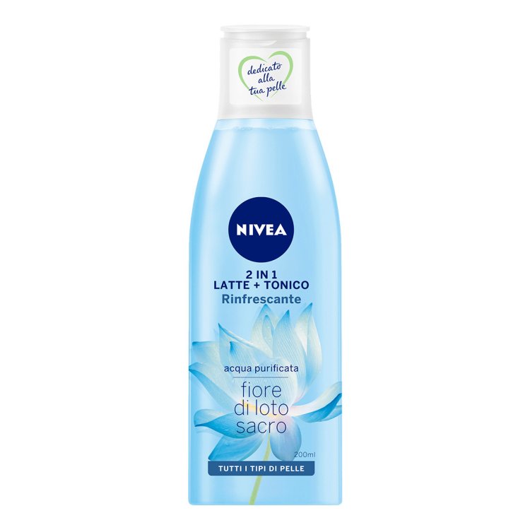 Nivea Latte Detergente e Tonico Fiore Di Loto Sacro 2 in 1 da 200ml