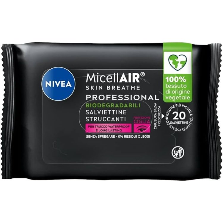 Nivea Micellair Professional Salviettine Struccanti Waterproof - 6x20 pz