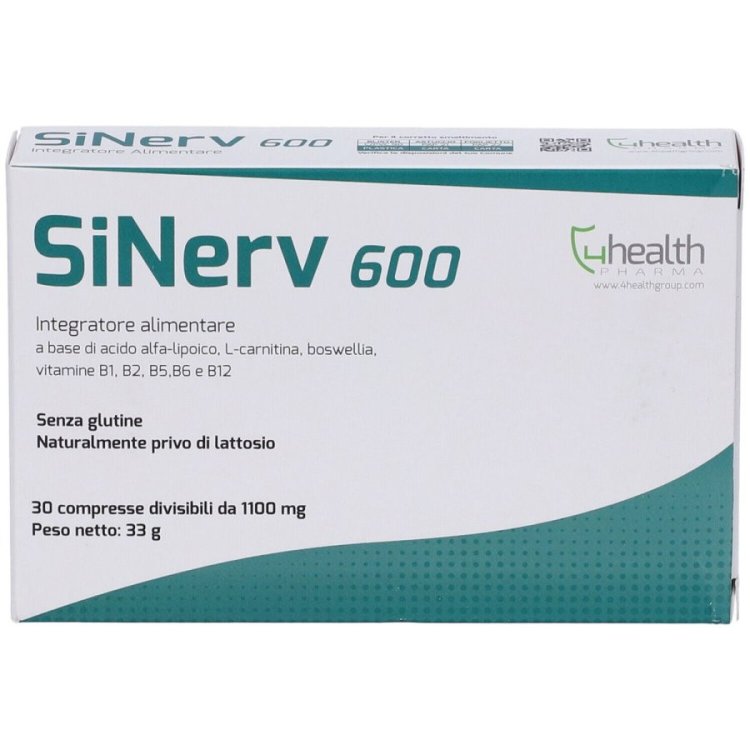 4 Health Sinerv 600 Integratore Alimentare per Sistema Nervoso 30 Compresse 4 Health Sinerv 600 Integratore Alimentare per Sistema Nervoso 30 Compresse