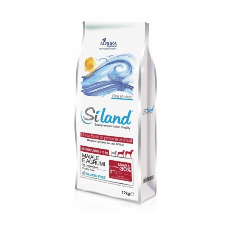 Siland Adult Maiale e Agrumi Crocchette Monoproteiche per Cani M/L 12kg